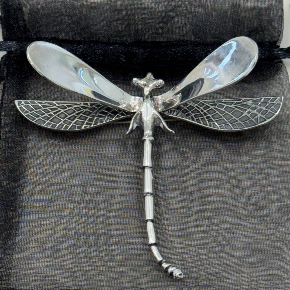 Sterling Silver Mexico Dragonfly Brooch